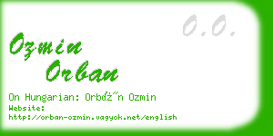ozmin orban business card